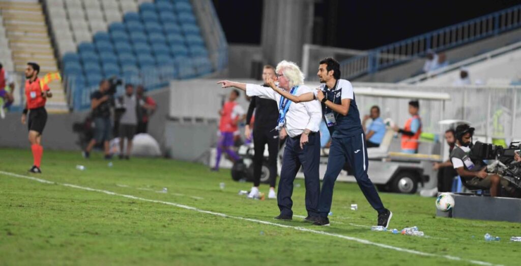 Football interpreter with Winfried Schäfer